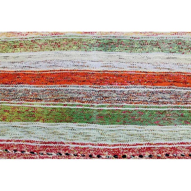 Mid-Century Cotton Scandinavian Style Kilim Rug For Sale - Image 4 of 9