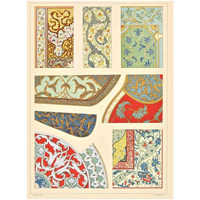 Decorative Motifs - Persian Styles is a print on ivory-colored paper realized by Andrea Alessio in the early 20th Century....