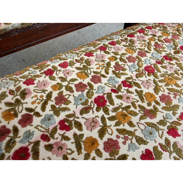 Antique Eastlake Walnut Settee With Floral Upholstery For Sale - Image 15 of 15
