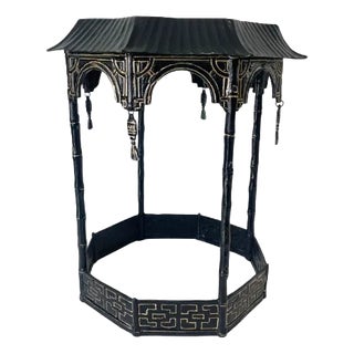Mid Century Hollywood Regency Tole Painted Table For Sale