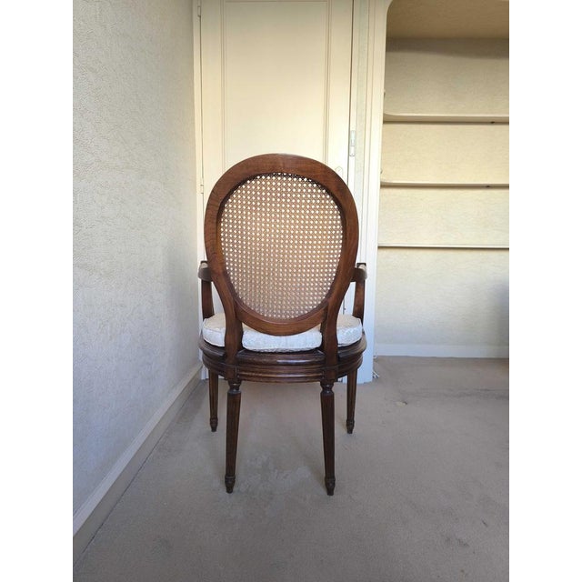 Wood Caned Medallion Armchair, 1950s For Sale - Image 7 of 8