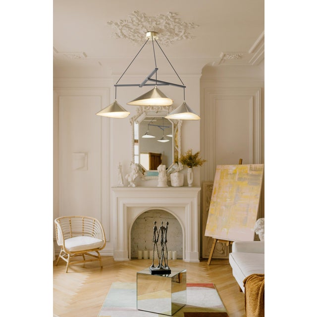 Emily Group of Three Pendant in Metallic Tones by Daniel Becker For Sale - Image 4 of 7