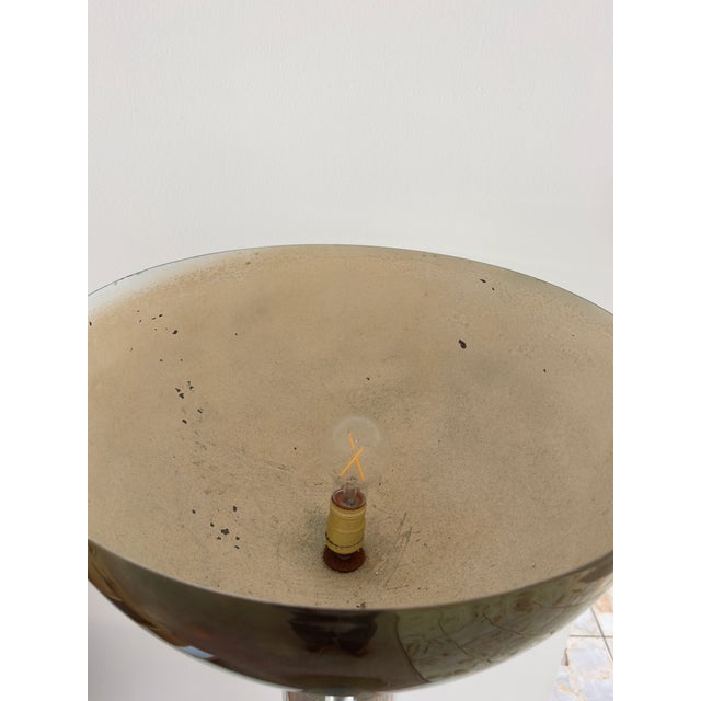 1970s Monumental Chrome, Brass and Lucite Torchiere Floor Lamp by Karl Springer For Sale - Image 9 of 10