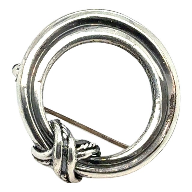 1990s Tiffany & Co Estate Signature Series Brooch Sterling Silver For Sale