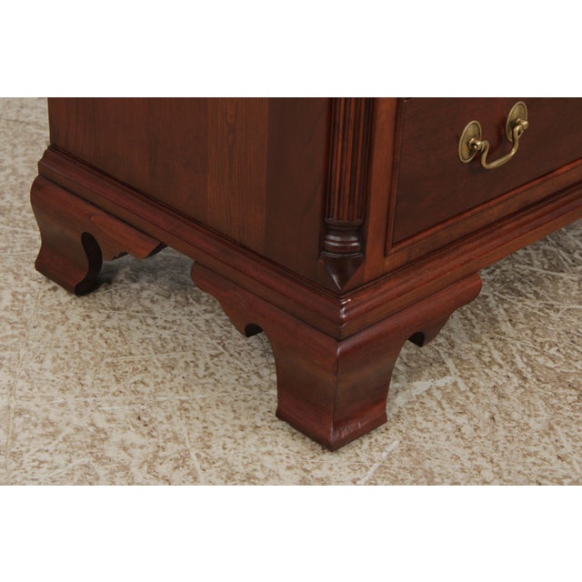 Pair of Stickley Cherry Georgian Style Nightstands For Sale - Image 11 of 15