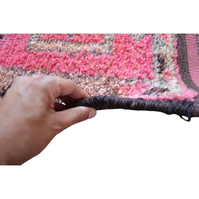 Pink Kurdish Runner Rug. Hand-Knotted Tribal Turkish Runner - 3′3″ × 12′ For Sale - Image 12 of 15