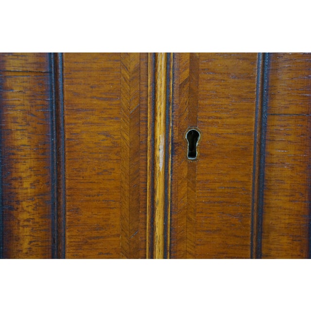 Late 20th Century Handmade English Georgian Style Walnut Burl Breakfront Display Cabinet Bookcase For Sale - Image 10 of 18