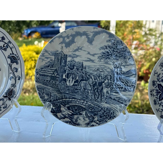 Vintage Blue and White Wall Plates - Set of 10 For Sale In New York - Image 6 of 14