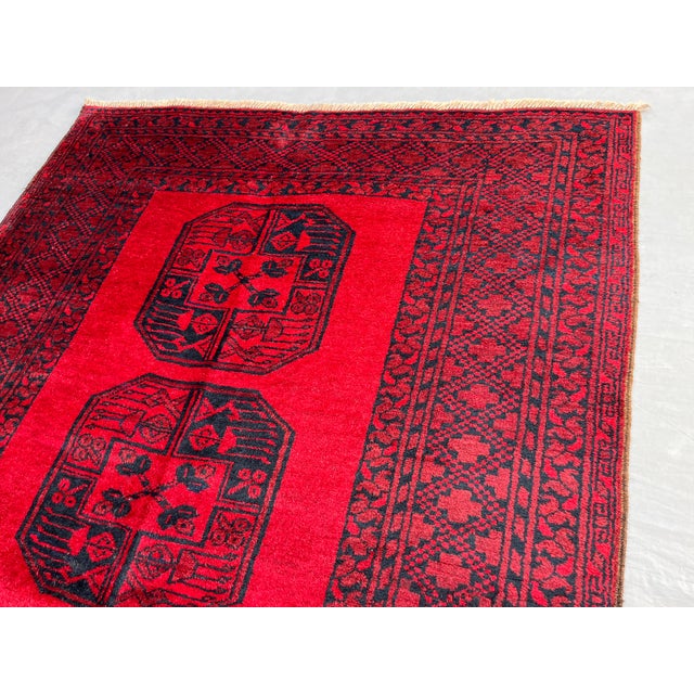 Vintage Afghan Ersari Turkmen Bokhara Rug, Large Guls - 6'8" X 4'2" For Sale - Image 6 of 17