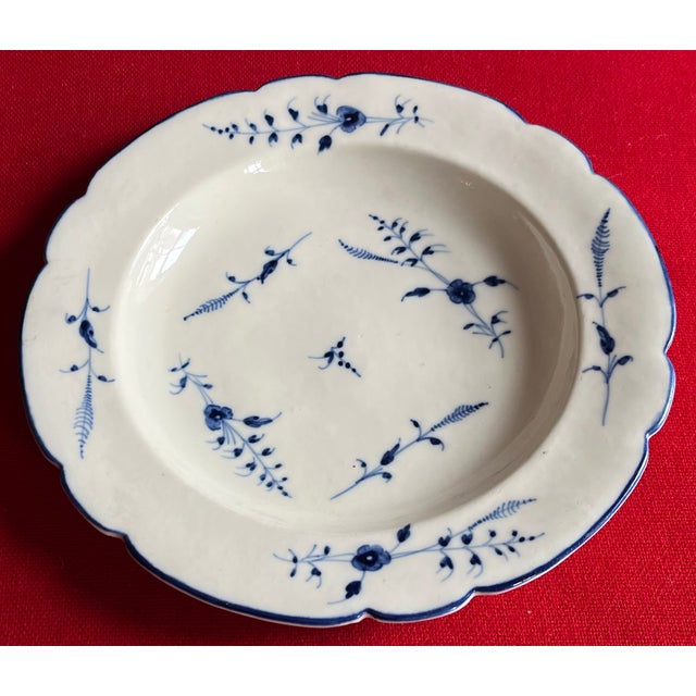 Mid 18th Century Antique 18th Century French Louis XV Chantilly Porcelain Soup Bowl or Plate in Blue and White Sprig, Circa 1760 For Sale - Image 5 of 8