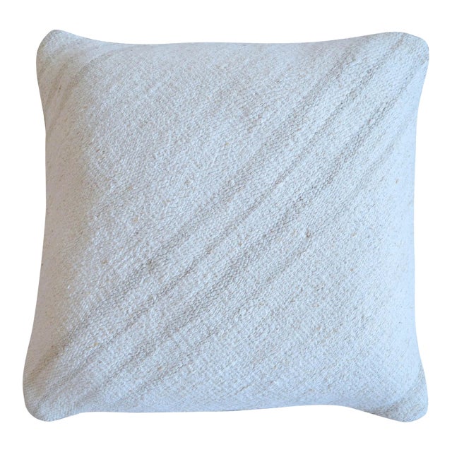 Vintage Handmade Hemp Kilim Rug Pillow Cover For Sale