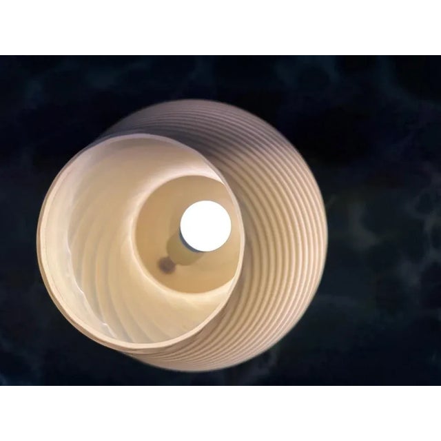 Cream Swirl Murano Glass Mushroom Table Lamp, 1970s, Set of 2 For Sale - Image 8 of 9