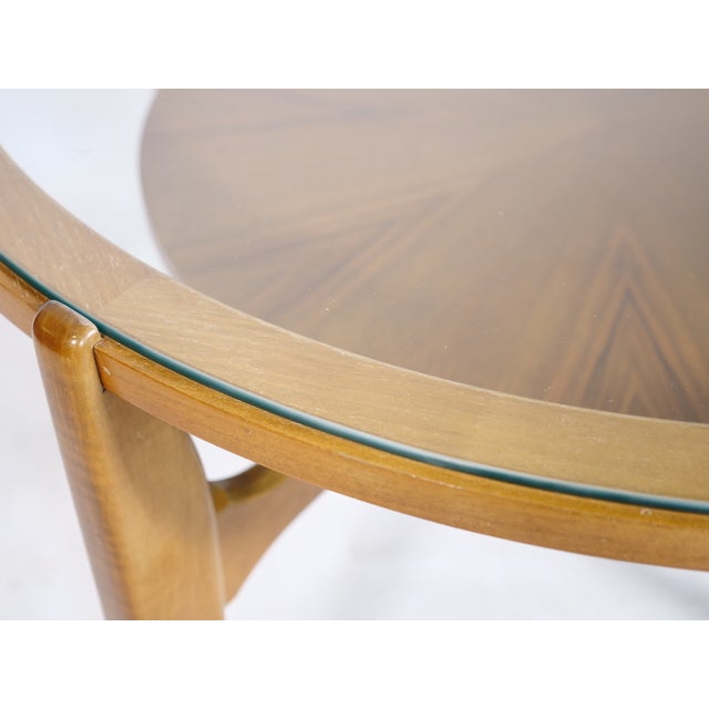 1960s Mid-Century Coffee Table in Walnut and Glass by Wilhelm Renz, 1960s For Sale - Image 5 of 9