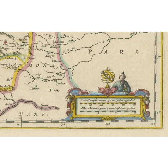 Antique Map of Shanxi ProvincebBy Blaeu, 1655 For Sale - Image 3 of 7