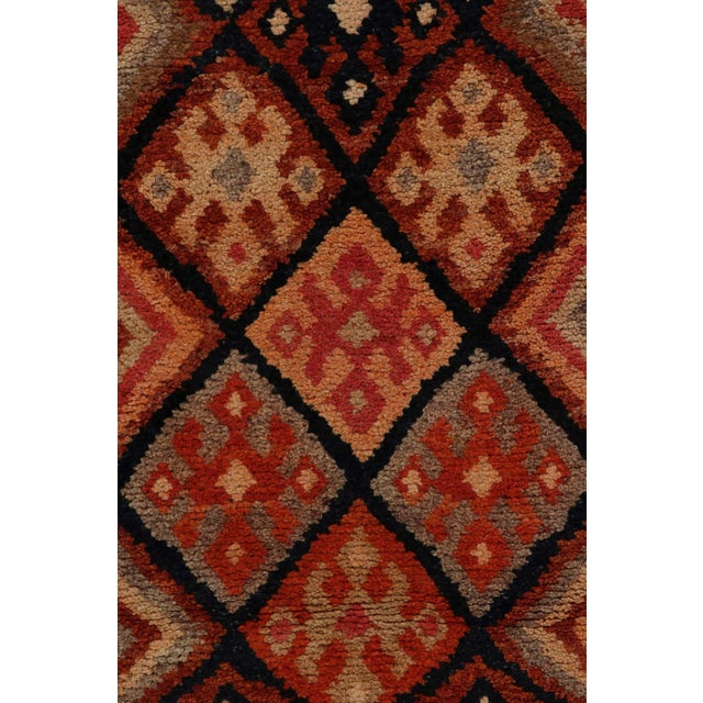 Vintage Turkish Tribal Runner in Orange and Brown With Colorful Geometric Motifs For Sale In New York - Image 6 of 8