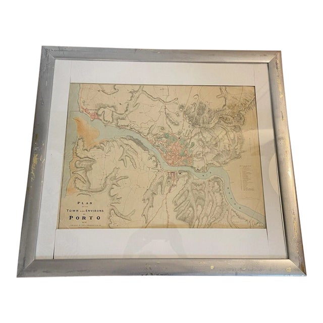Plan of the Town and Environs of Porto 1832 Map, Framed For Sale