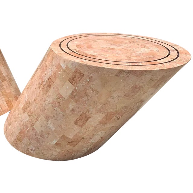 1980s Maitland-Smith Tessellated Stone Angular Pedestal For Sale In Miami - Image 6 of 6