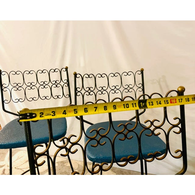 Black Vintage Wrought Iron Outdoor Patio Chairs For Sale - Image 8 of 12