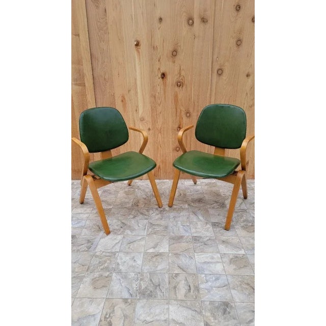 Wood Mid Century Modern Plywood Dining Chairs by Joe Atkinson for Thonet for Reupholstery - Set of 4 For Sale - Image 7 of 9