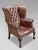 Brown Brown Leather Button Wing Armchair, 1860s For Sale - Image 8 of 11