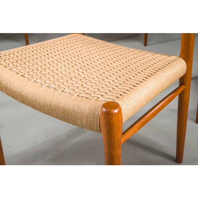 Danish Teak Model 75 Dining Chairs by Niels Møller, 1960s, Set of 8 For Sale - Image 4 of 18
