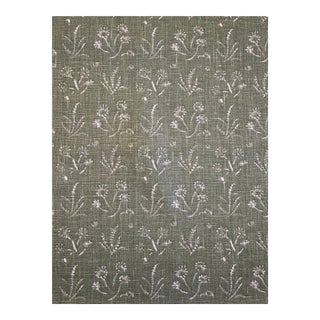 Lake August, Sea Garden - Green Linen Fabric 1 1/8 Yards For Sale