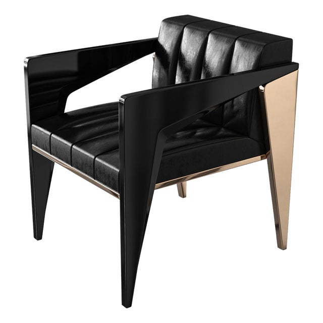 "Arcadia" Chair With Stainless Steel and Bronze, Handcrafted For Sale