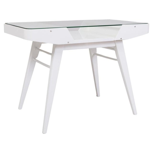 Mid-Century White Table attributed to František Jirák for Tatra, Czechia, 1950s For Sale - Image 6 of 6