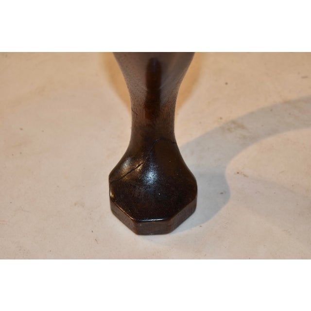 Wood Circa 1900 English Walnut Upholstered Stool For Sale - Image 7 of 9