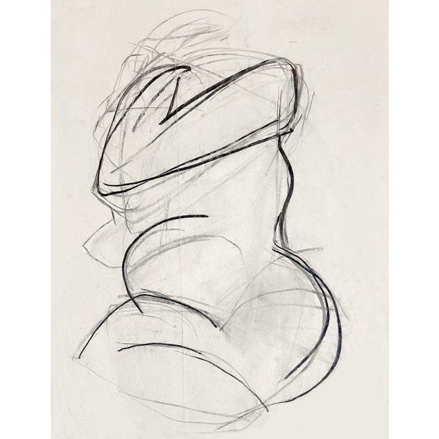Abstract Minimal Charcoal Drawing of Female Torso / Curvaceous For Sale - Image 4 of 5