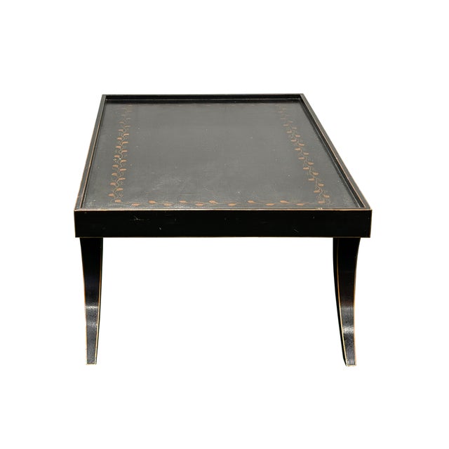 Vintage Black Slayed Legs Rectangular Low Coffee Table For Sale - Image 4 of 13