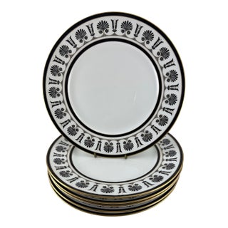 1980s Richard Ginori Ercolana Black Dinner Plates 10 3/8" Italy - Set of 6 For Sale