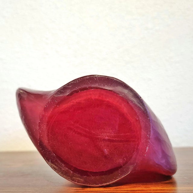 Deep Red Battuto Cyclone Vase For Sale In Austin - Image 6 of 9