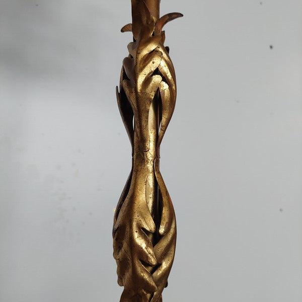 Metal Antique Floor Candlestick, 1900s For Sale - Image 7 of 17