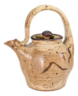 John Glick Modernist Stoneware Glazed Ceramic Pottery Tea Pot Plum Tree Pottery