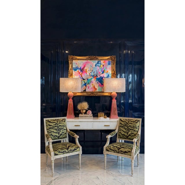 2004 Serge Roche Style Palm Beach Regency Coral Plaster Obelisk Table Lamps by Pieri Creations - A Pair For Sale - Image 18 of 18
