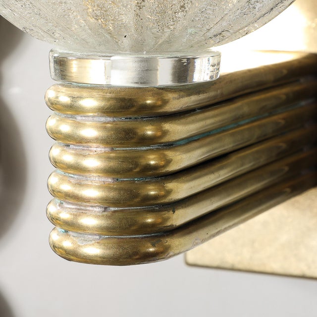 Mid-Century Hand-Blown Murano Fluted Pulegoso Glass Sconce by Barovier & Toso For Sale - Image 10 of 13