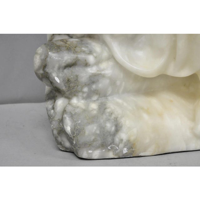 White Vintage Seymour Shuren Modern Carved Alabaster Native American Figure Sculpture For Sale - Image 8 of 17