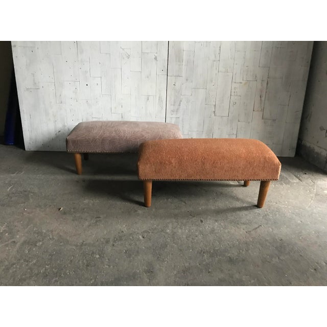 Set of Beech Ottomans, 1960s For Sale - Image 10 of 10