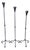 Hand Forged Iron Candelabra Set of 3 (97-117cm) Antique Copper Finish Slender Stem with Lily Cups For Sale
