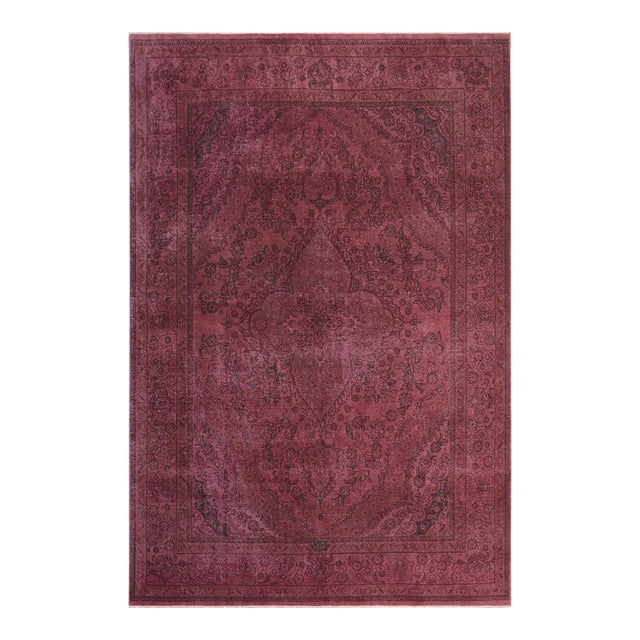 Retro Purple/Brown Wool Rug - 6'10'' X 9'8'' For Sale