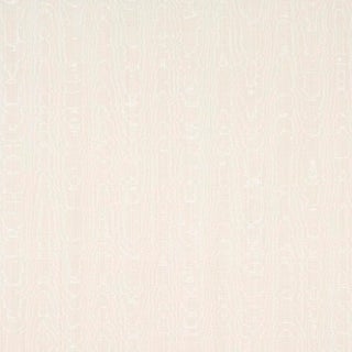 Schumacher Beau Cotton Linen Moire Fabric in Oyster For Sale