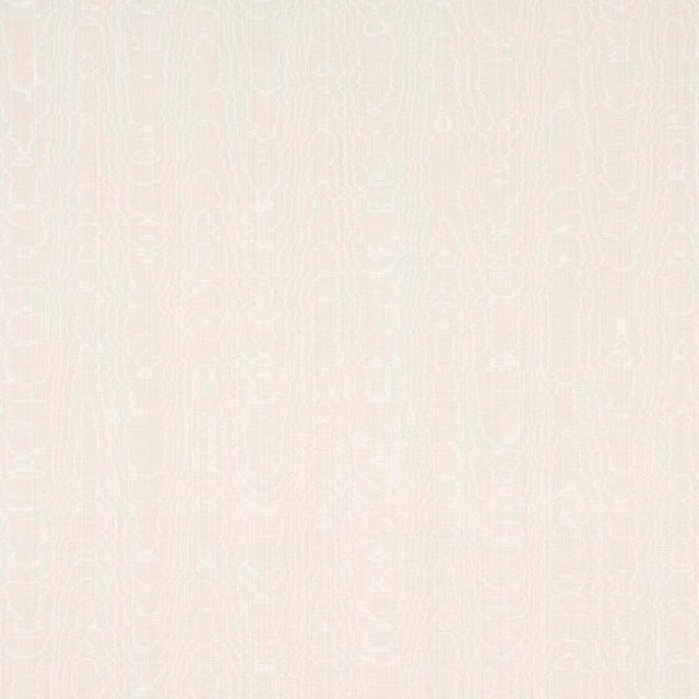 Schumacher Beau Cotton Linen Moire Fabric in Oyster For Sale