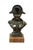 Vintage cast spelter metal Napoleon bust statue featuring the famous military officer in Regalia uniform and spread wing...