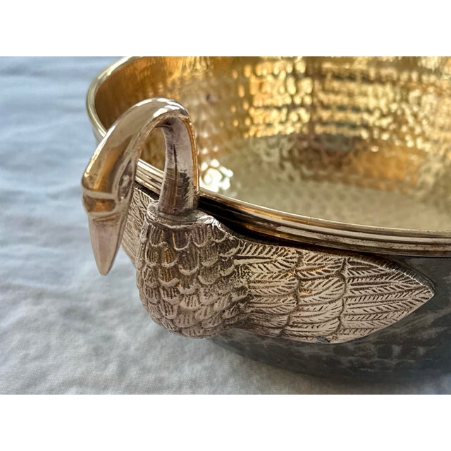 Vintage Solid Brass Swan Bowl For Sale In New York - Image 6 of 11