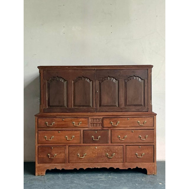 Wood Vintage Boho Hand Crafted 18th Century Cabinet For Sale - Image 7 of 12