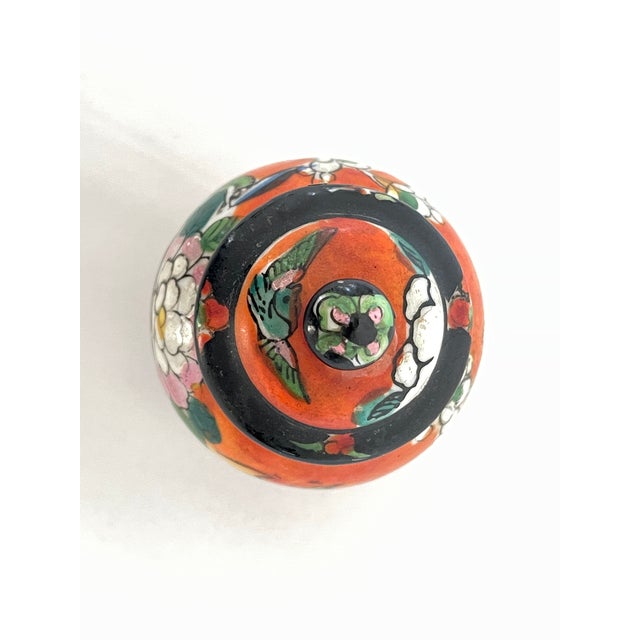 Japanese Miniature Hand Painted Porcelain Ginger Jar For Sale - Image 4 of 11