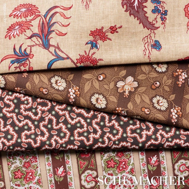 Not Yet Made - Made To Order SAMPLE - Schumacher Apolline Botanical Fabric In Rouge & Bleu For Sale - Image 5 of 5