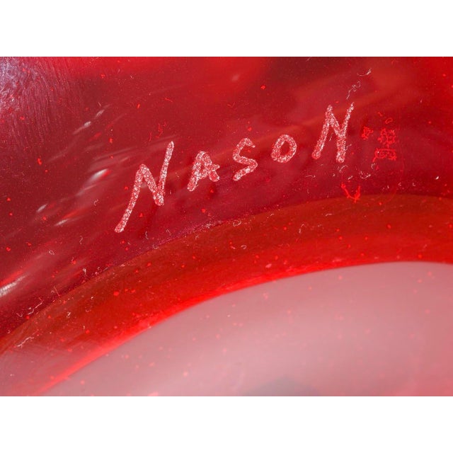 This monumental Murano glass vase is a definitive example of postmodern Italian glass design. Designed by the visionary...