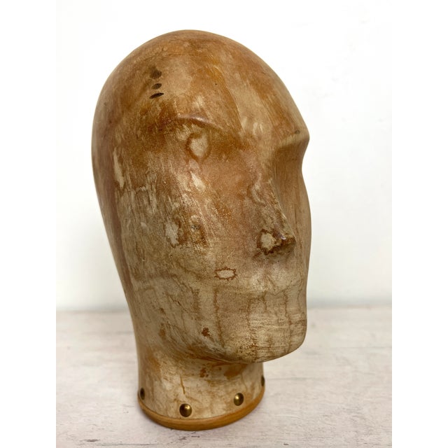 Wood Antique Wooden Milliners Head, 1900s For Sale - Image 7 of 15